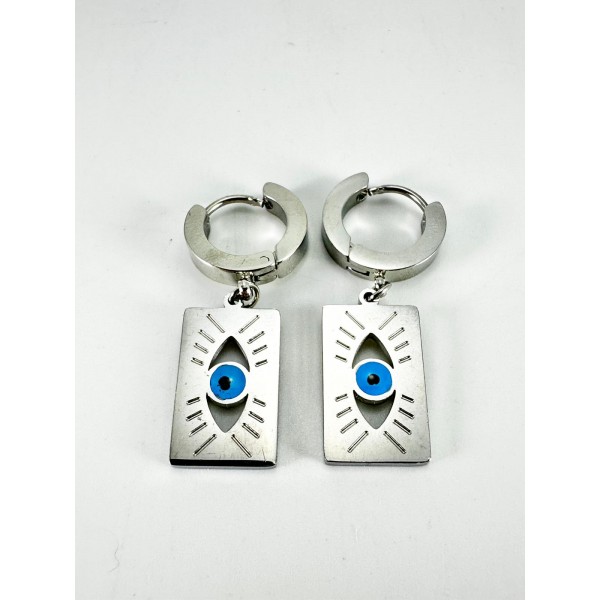 Gümüş Göz Detaylı Küpe